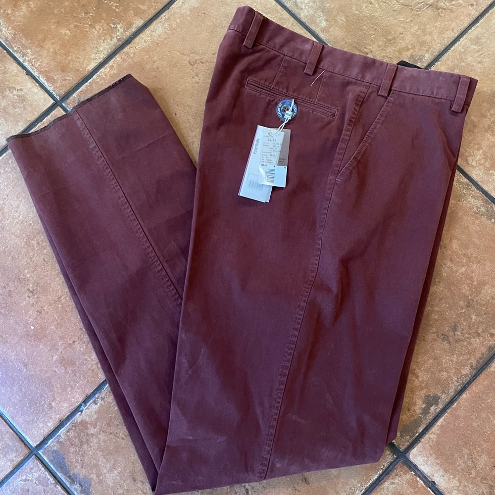 HILTL Napa-So Soft Brushed Cotton Trouser in Merlot Size 34/38 NWT $245